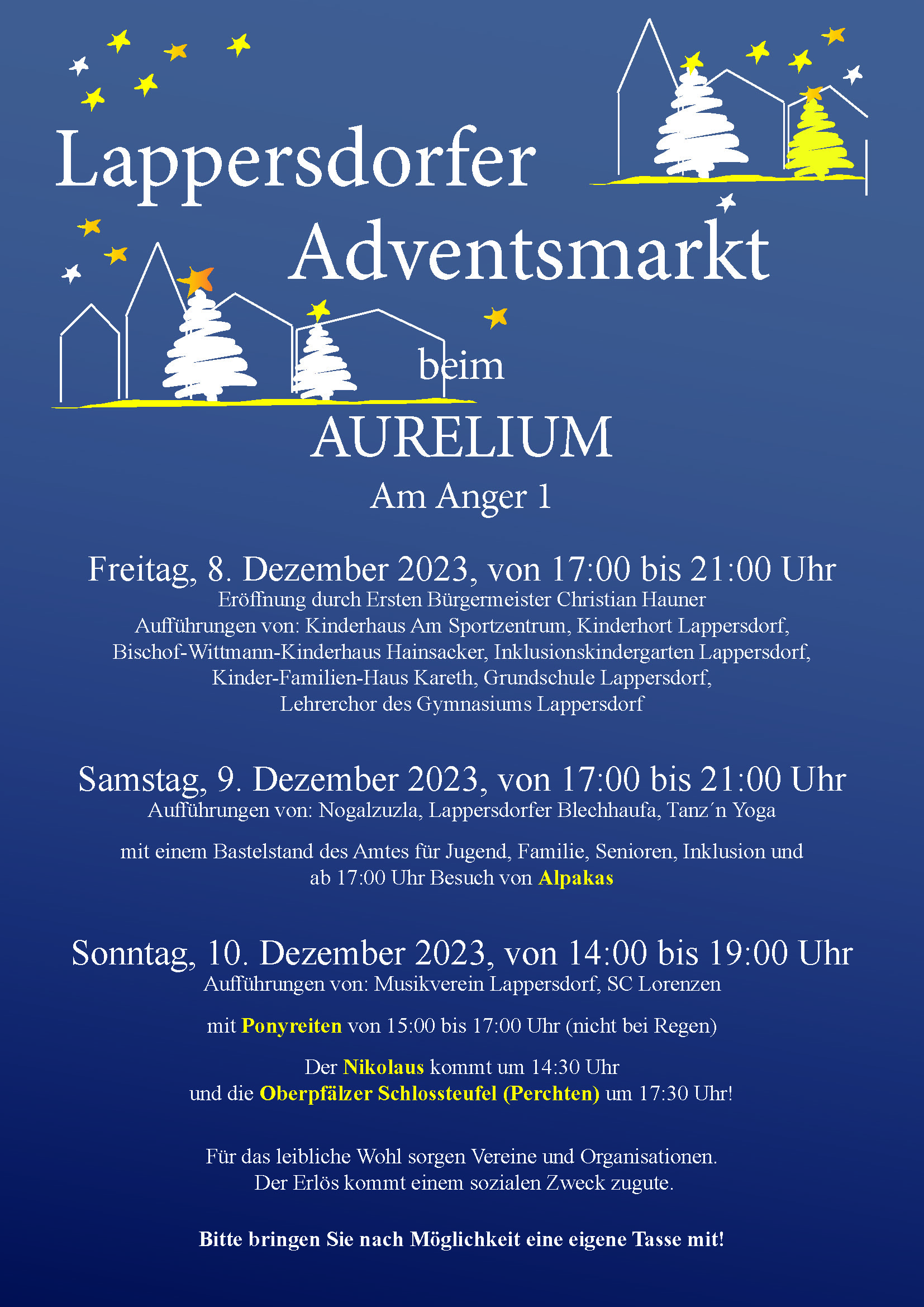 Lappersdorfer Adventsmarkt - Programm